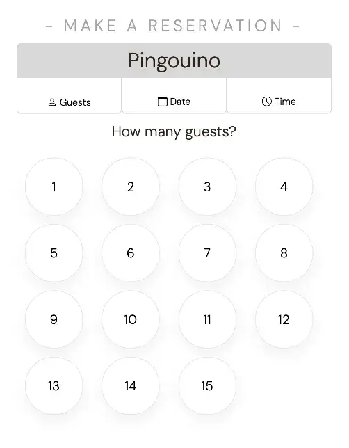 Your restaurant booking widget